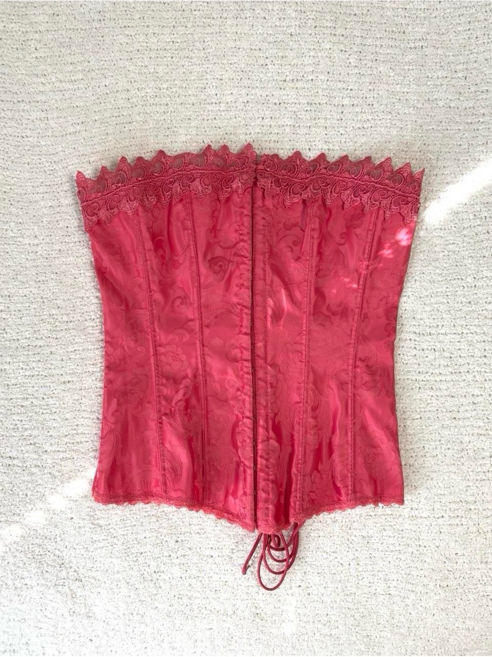 Y2K Frederick’s of Hollywood pink lace up corset